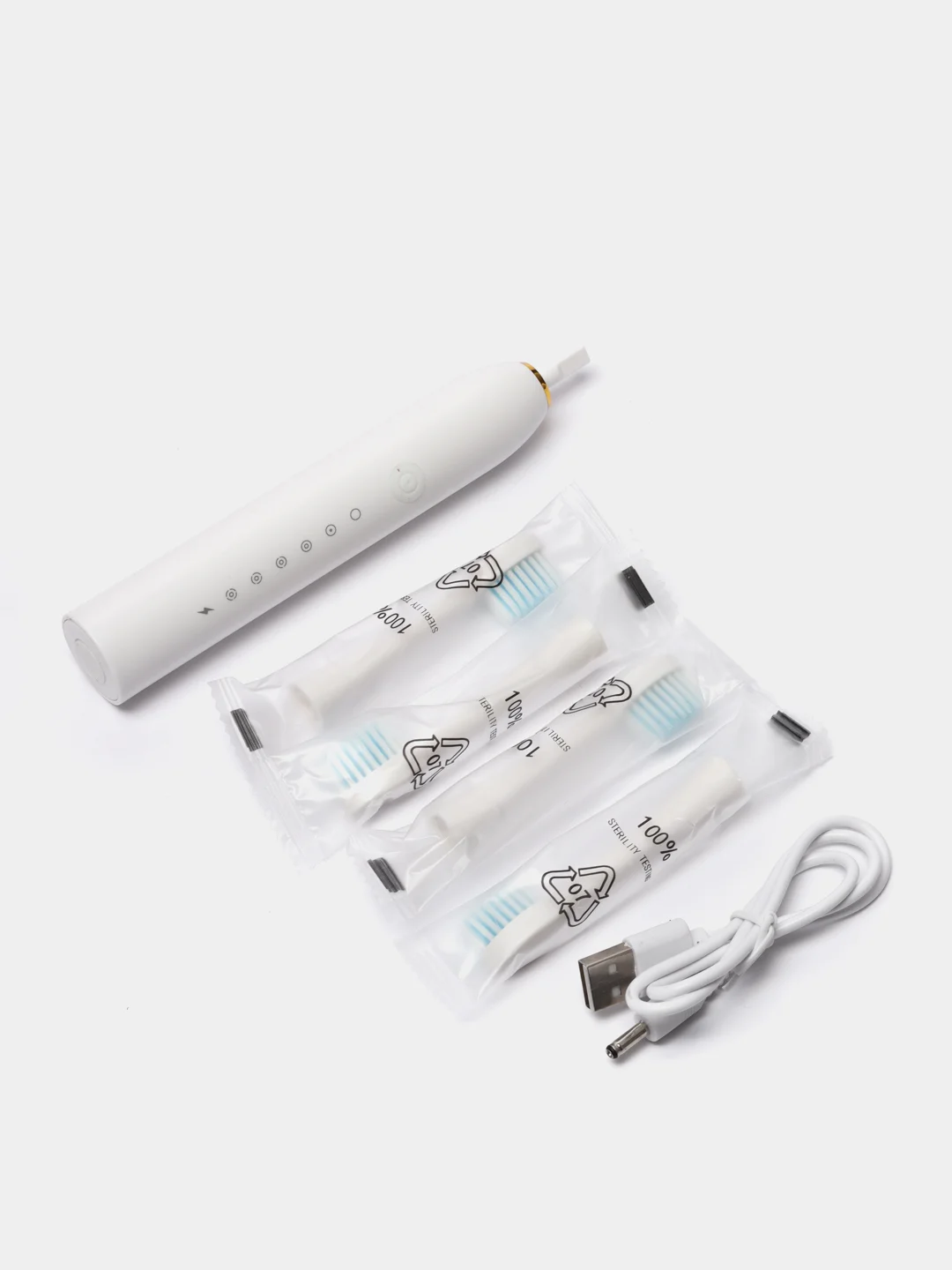 Белый электрическая зубная щетка Sonic Electric Toothbrush X-3 (4 насадки)