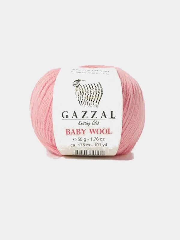 Пряжа  Gazzal Baby Wool  20% Кашемир 40% Акрил 40% Мериносовая шерсть 50г 175м