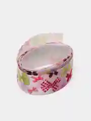 Розовый лента атласная "Сердечки. Бантики", 2,5 см х 2 метра
