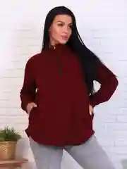 Бордовый толстовка без капюшона женская