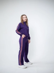 Спортивный костюм женский трикотажный, без начеса, на молнии