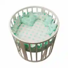 Подушка ватрушка в круглую кроватку, мятный
