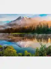 Алый алмазная мозаика без подрамника Пейзажи, Дельфины 60/40 см