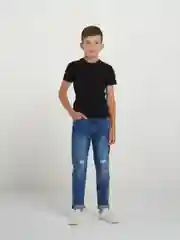 Черный футболка базовая детская Alga