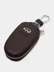 Коричневый кожаный чехол для ключа, с логотипом автомобиля