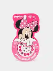 Красный маникюрный набор: наклейки на ногти для девочек "Минни Маус", "Единорог", "Кошечка Мари"