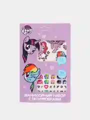Фиолетовый наклейки на ногти + тату: Рапунцель, Кошечка Мари, Холодное сердце, My little Pony"
