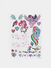 Фиолетовый наклейки на ногти + тату: Рапунцель, Кошечка Мари, Холодное сердце, My little Pony"