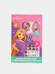 Черный наклейки на ногти + тату: Рапунцель, Кошечка Мари, Холодное сердце, My little Pony"