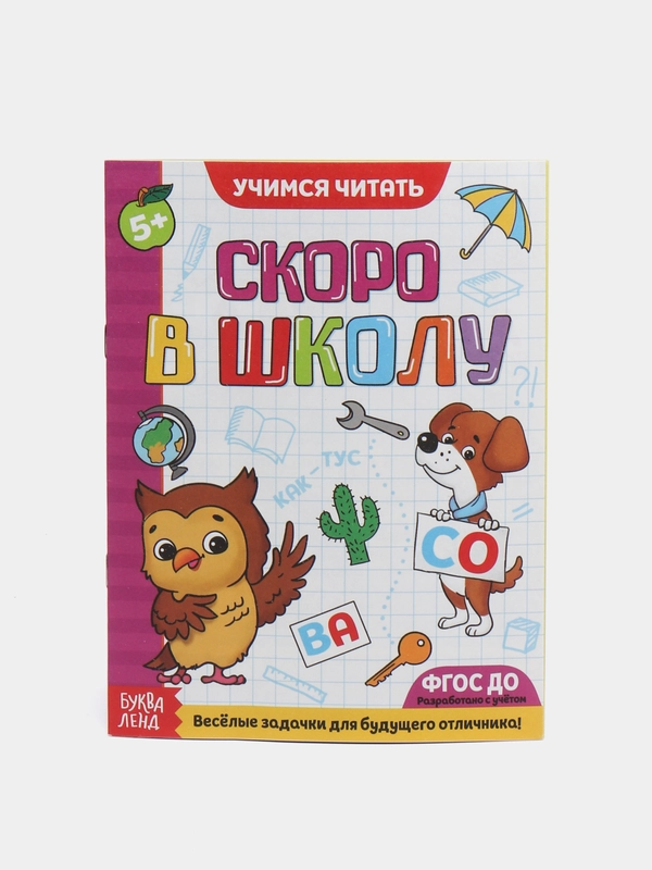 Скоро в школу. Книга для обучения чтению детей. Читаем по слогам. Подготовка к школе 5+
