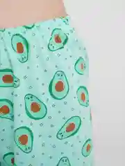Мятный пижама женская, с шортами