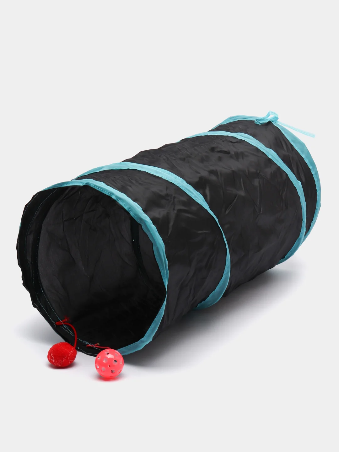 Черный игровой тоннель, с игрушками, для кошки