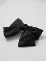 Черный бант-заколка для волос, атласный