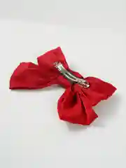 Красный бант-заколка для волос, атласный