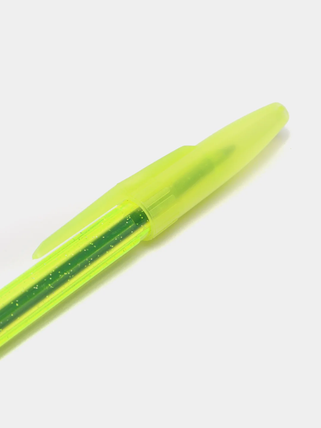 Желтый ручка шариковая СТАММ 511 Neon, синяя, 1,0 мм, прозрачный корпус, с блестками