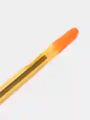 Оранжевый ручка шариковая СТАММ 511 Neon, синяя, 1,0 мм, прозрачный корпус, с блестками
