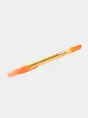 Оранжевый ручка шариковая СТАММ 511 Neon, синяя, 1,0 мм, прозрачный корпус, с блестками