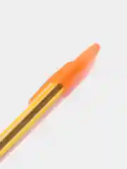 Оранжевый ручка шариковая СТАММ 511 Neon, синяя, 1,0 мм, прозрачный корпус, с блестками