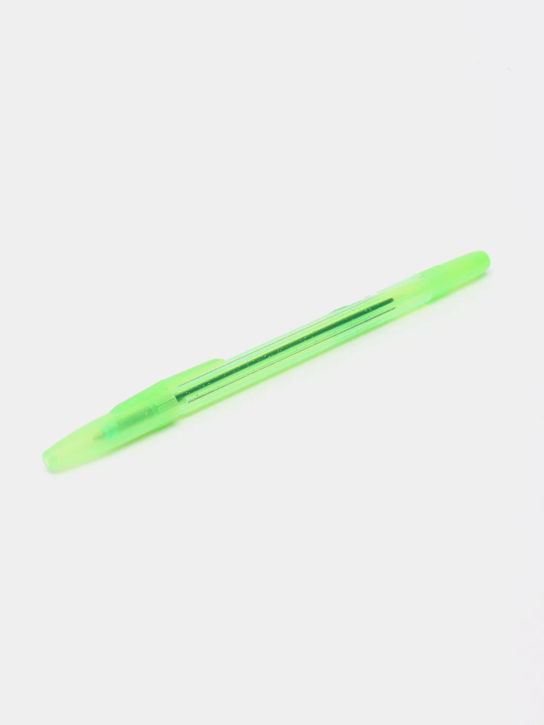 Зеленый ручка шариковая СТАММ 511 Neon, синяя, 1,0 мм, прозрачный корпус, с блестками