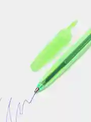 Зеленый ручка шариковая СТАММ 511 Neon, синяя, 1,0 мм, прозрачный корпус, с блестками