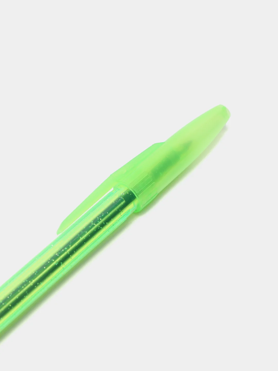 Зеленый ручка шариковая СТАММ 511 Neon, синяя, 1,0 мм, прозрачный корпус, с блестками