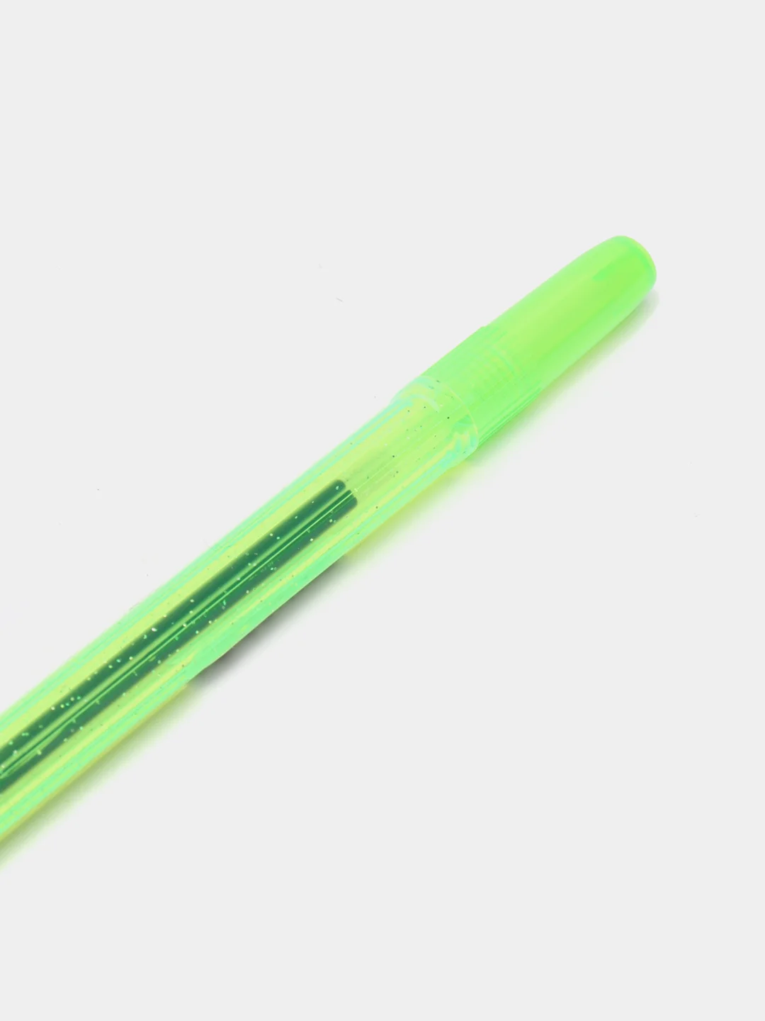 Зеленый ручка шариковая СТАММ 511 Neon, синяя, 1,0 мм, прозрачный корпус, с блестками