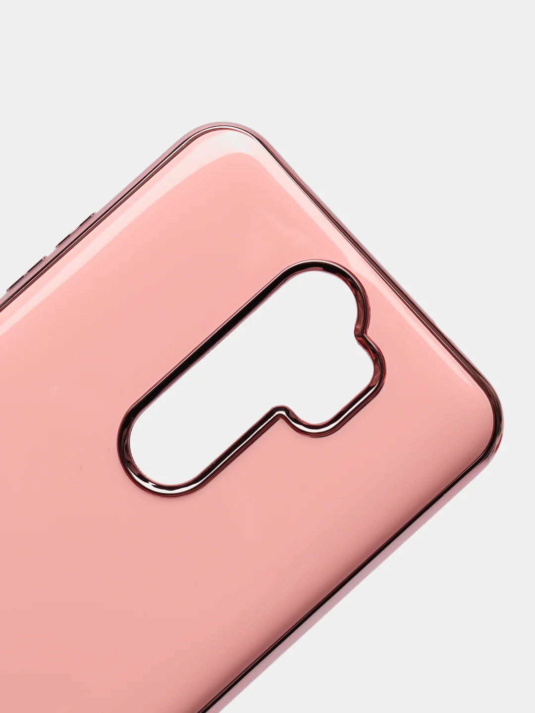 Розовый чехол Xiaomi Redmi Note 8 Pro, Сяоми Редми Нот 8 Про силиконовый с глянцевой рамкой