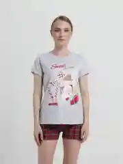Пижама женская с шортами, в клетку