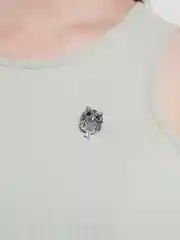 Серебряный женская брошь "Совушка"