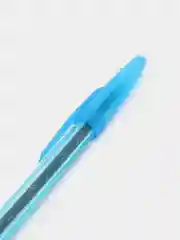 Голубой ручка шариковая СТАММ 511 Neon, синяя, 1,0 мм, прозрачный корпус, с блестками