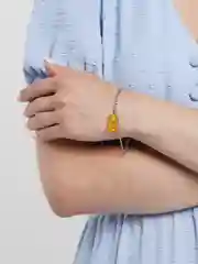 Лимонный браслет-цепь с "Мармеладным мишкой"