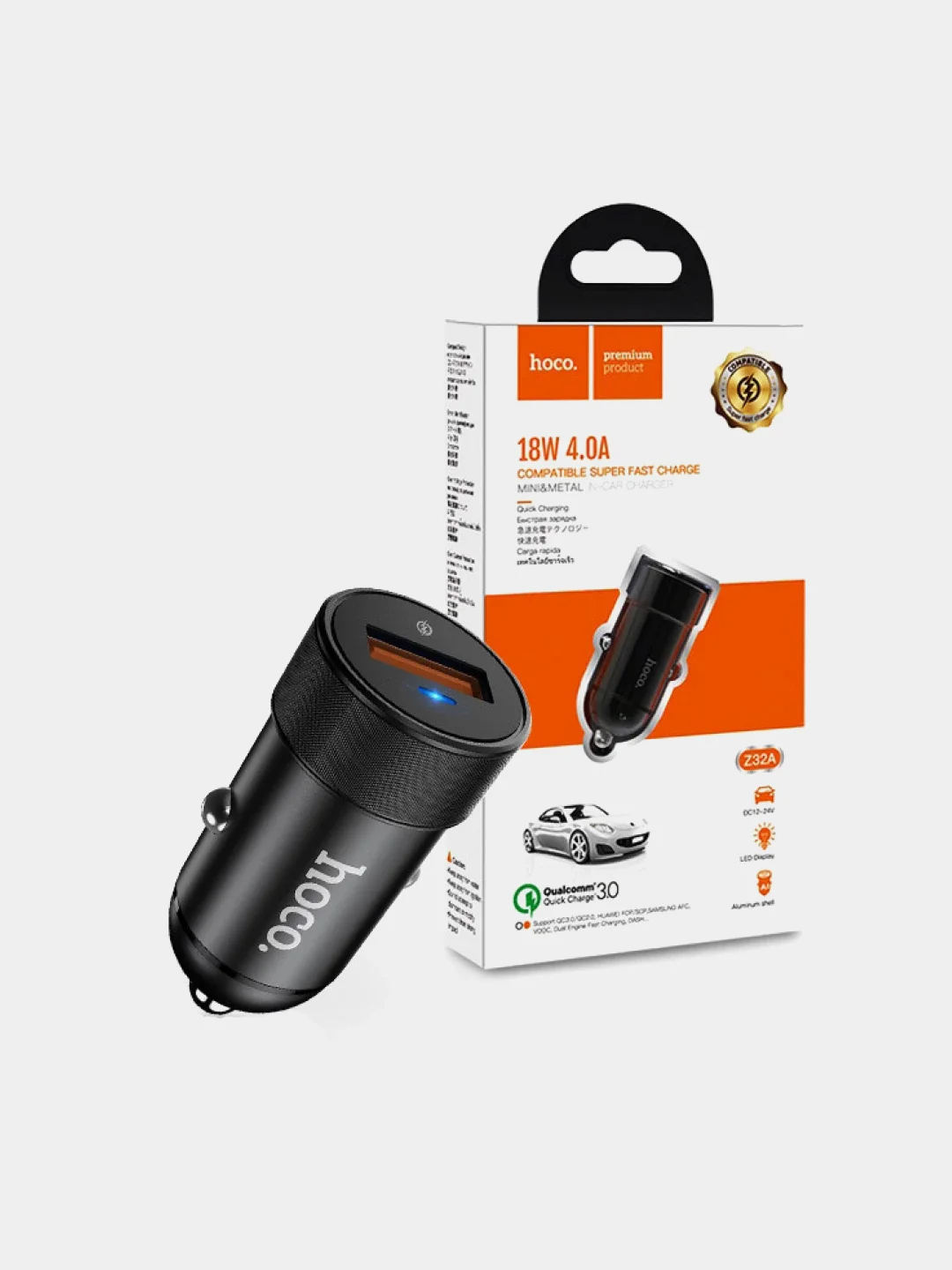 Автомобильное зарядное устройство Hoco Z32A ,1 USB, 2.4A