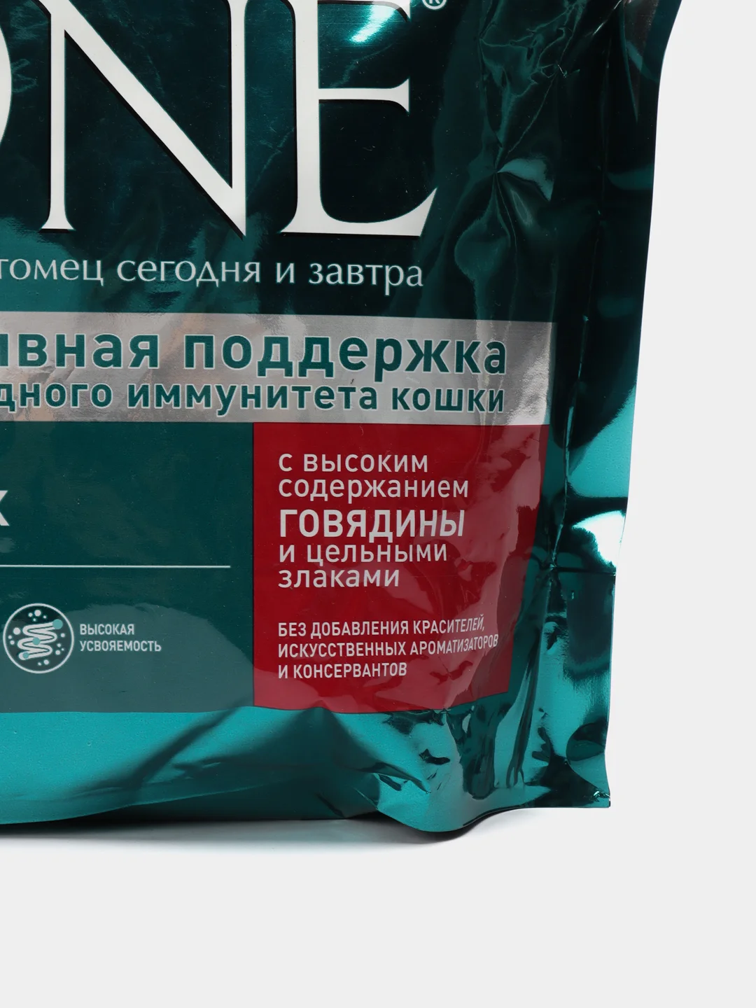 Сухой корм Purina ONE для взрослых кошек, с говядиной и цельными злаками, 750 г