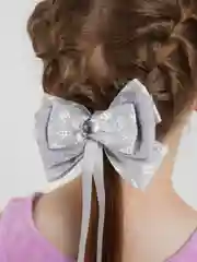 Серый бант для волос