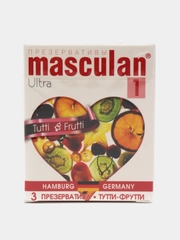 Презервативы Masculan 1 Ultra с ароматом тутти-фрутти, 3 штуки