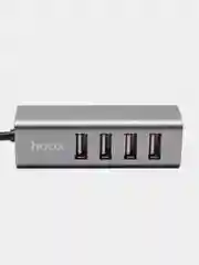 Серый хаб, Адаптер, Разветвитель Hoco HB1 на 4 USB HUB