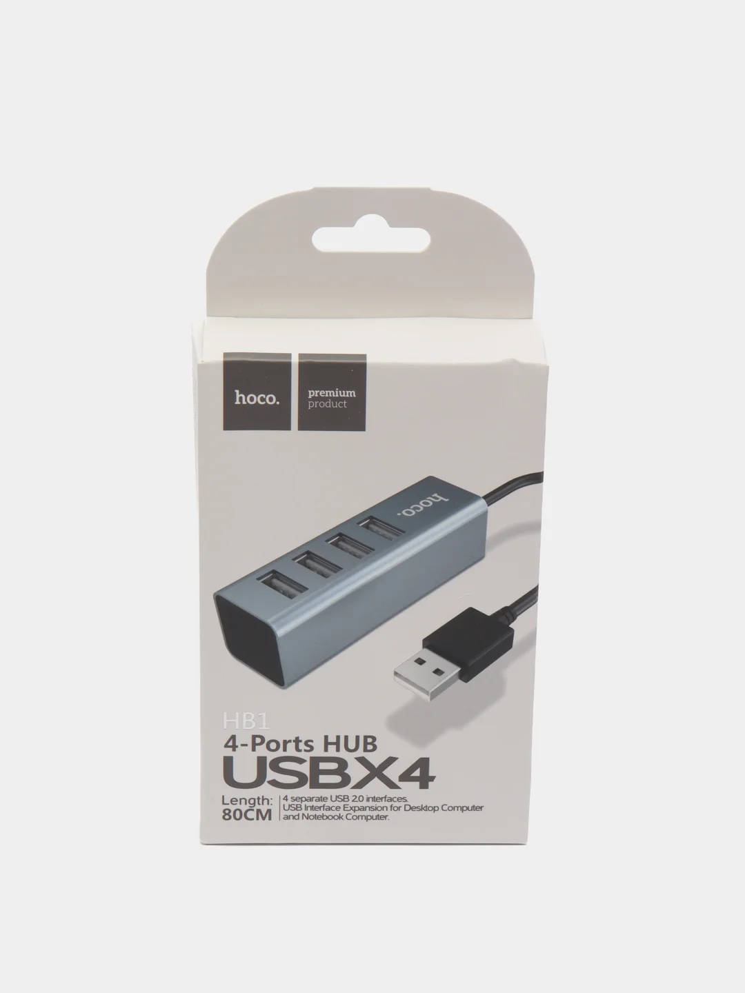 Серый хаб, Адаптер, Разветвитель Hoco HB1 на 4 USB HUB