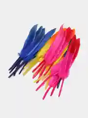 Перья декоративные прямые, 10-15 см, 24 шт, двухцветные
