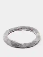 Серый меховая оплетка руля