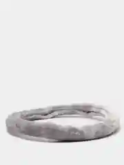Серый меховая оплетка руля