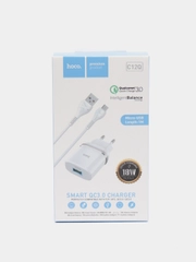 Сетевое зарядное устройство Hoco C12Q  + кабель micro USB Быстрая зарядка Quick Charge 3.0