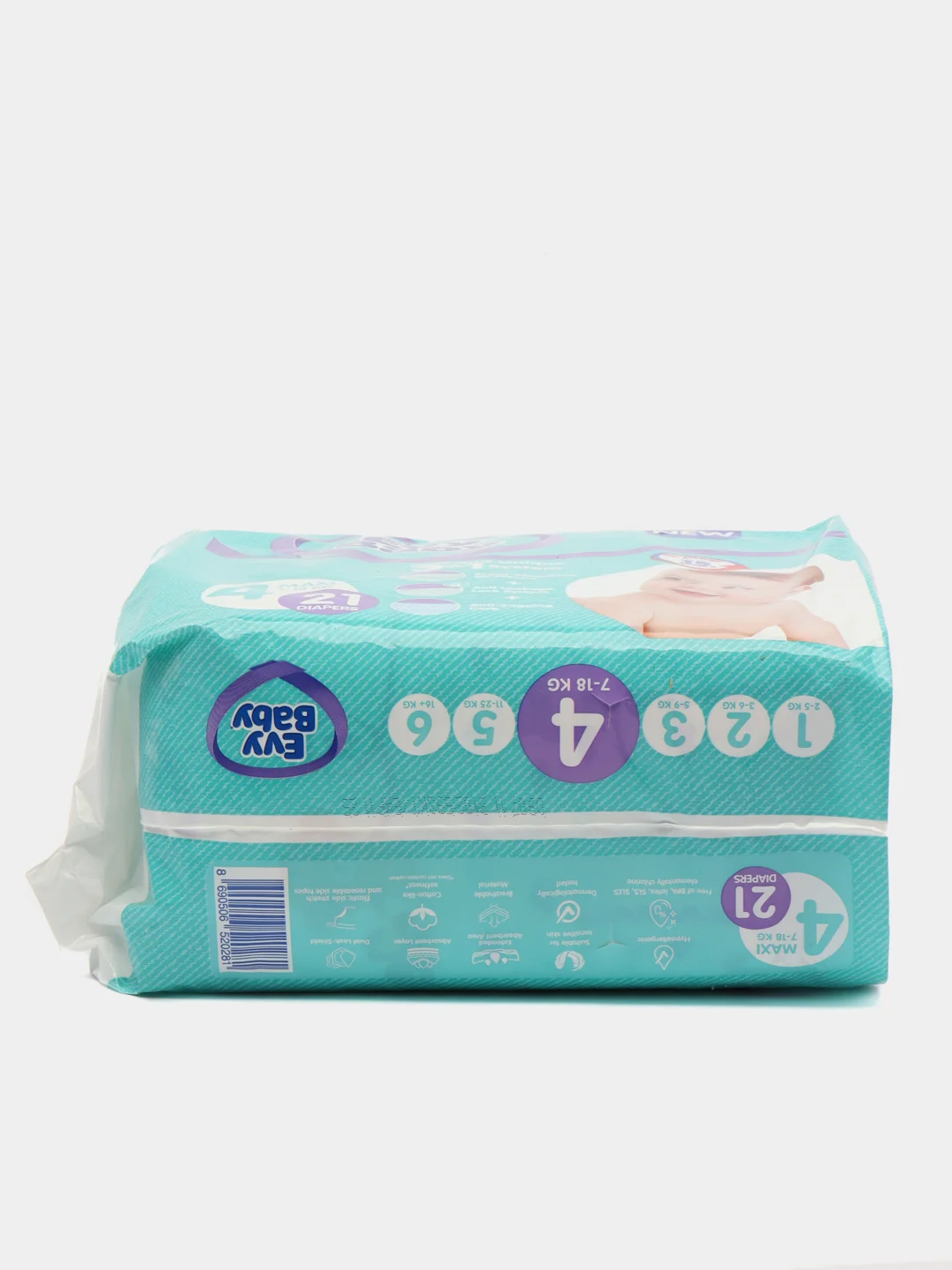 Подгузники Evy Baby Стандарт Макси, 21 штука, 7-18 кг