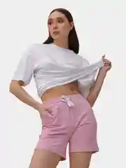 Розовый шорты женские, спортивные, с высокой талией