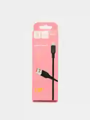Черный кабель Denmen D01 microUSB, Type-C, Lightning быстрая зарядка, 1 м
