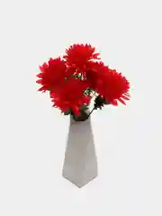 Красный искусственные цветы хризантемы, букет.