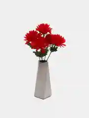 Красный искусственные цветы хризантемы, букет.