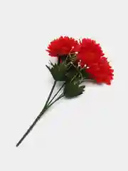 Красный искусственные цветы хризантемы, букет.