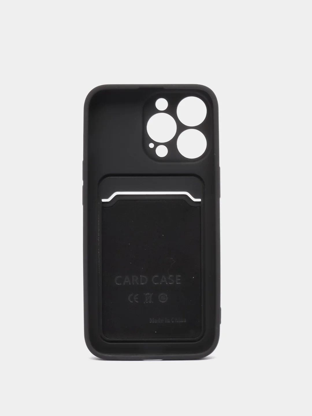 Черный чехол с карманом для карты и мягкой вставкой для iPhone 13, 13 Pro, 13 Pro Max
