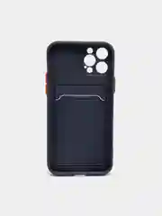 Темно-синий чехол для iPhone XR, 12, 13, Pro, Max, ХР с карманом для карт защита камеры динамика айфон
