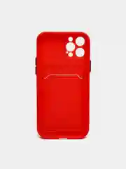 Красный чехол для iPhone XR, 12, 13, Pro, Max, ХР с карманом для карт защита камеры динамика айфон